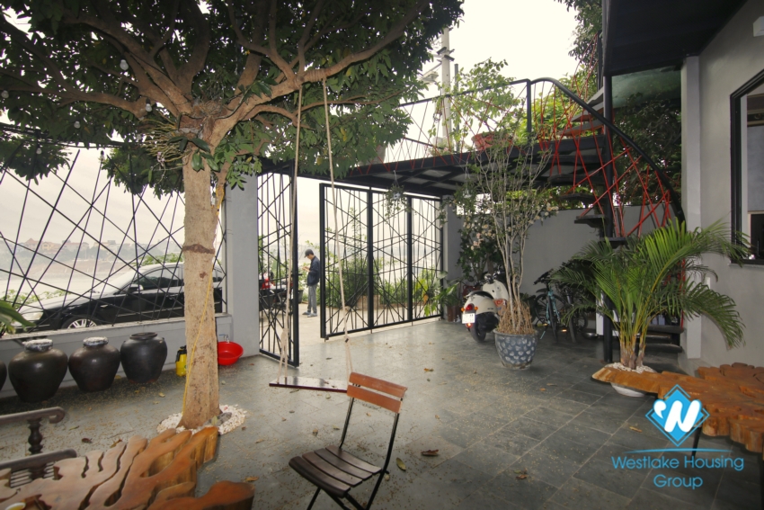 Riverside two bedroom house for rent in Ngoc Thuy Long Bien